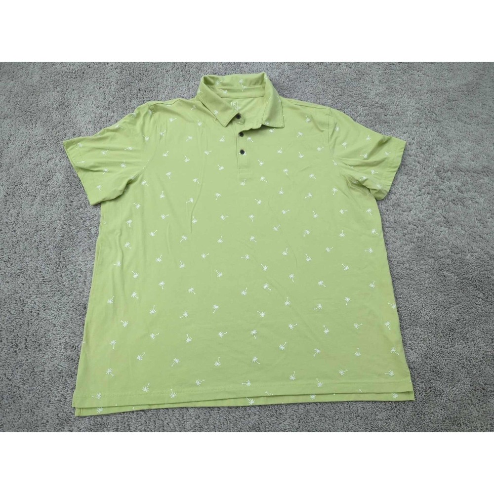 George Polo Shirt Mens 3XL Green Shirt Sleeve Palm Tree Allover Performance Golf